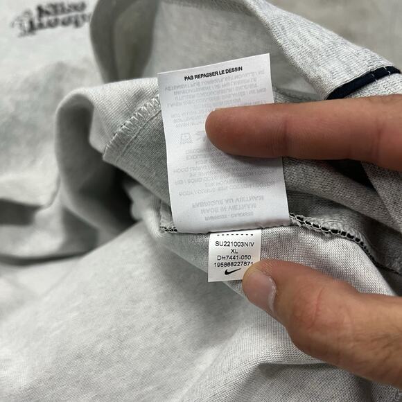 Nike Hoops Basketball Standard Dri-Fit Loose Fit Hooded Gray Size XL DH7441-050 - Picture 7 of 9